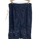 Bar III Women’s  Flower Lace Crochet Pencil Skirt Navy Blue Size XXL NWT Photo 4