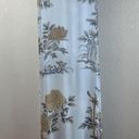 Citron Santa Monica Sleeveless Maxi Dress Size M Blue Floral Bird Print Silk Size M Photo 4