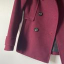 H&M Maroon Red Wool Blend Classic Pea Coat Mid Length Fitted Jacket size 4 Photo 4