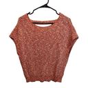 Pilcro  Anthropologie Light Orange Knit Sweater Short Sleeve Open Back Top XSP Photo 0