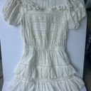 Love Shack Fancy  Off the Shoulder Mini tiered mini dress size M, romantic, FLAWS Photo 0