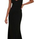 Lulus  Dress Womens M Infinite Glory Formal Strappy V Neck Crepe Sleek Maxi Black Photo 0