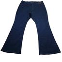 Banana Republic  Premium Denim High Rise Flare Jeans Blue Dark Wash Plus Size 35 Photo 0