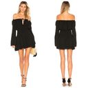 Majorelle  Kalani Mini Dress in Black Off The Shoulder A Line Smocked Revolve XS Photo 1