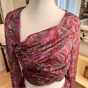 Free People  Printed Sheer Supernova Set Top & Wrap Skirt Size Large‎ NWOT Photo 10