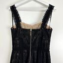 Bronx and Banco  Tiffany Lace/Ruffle Midi Dress in Black Size Medium Photo 7