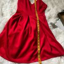 Soprano  Women's V Neck Spaghetti Strap Red Fit to Flare Pleat Dress Size L. Photo 9