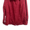 Polo AVENUE Woman’s Plus 26/28 Red Velour button down  long sleeve Top Blouse Photo 1