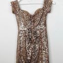 Dress the Population | Jada Gold Sequined Jersey Mini Dress Sz. Medium Photo 4