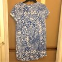 Ralph Lauren Lauren  Floral Pocket Short Sleeve Dress Blue White Medium Photo 1