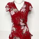 Nordstrom  Red Romper Shorts S Mimi Chica Short Sleeve One Piece Floral Photo 1