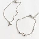 Set of 2 beach themed silver anklets Photo 2