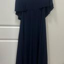 Halston Heritage  Dark Navy Pleated Cape Sleeve Georgette Gown Size 10 US $189 Photo 1