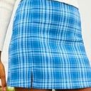 Brandy Melville NWT  John Galt California PacSun Light Blue Plaid Cara Mini Skirt Photo 0
