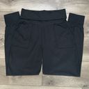 Aerie  The Hugger High Rise Fold Over Waist Black Jogger Pants Size Medium Photo 0