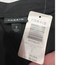 Torrid  Low V Mock Wrap Belted Black Dress Sz 2 (2X) NWT Photo 2