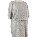 Dress Barn  NEW Blouson Dress Open Stitch Crochet Party Women’s Cream NWT 20W Plus Photo 1