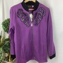 Bob Mackie  Purple & Black Sequins Embellished Knit Long Sleeve Sweater M NEW Photo 0