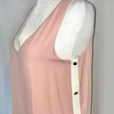 Doe & Rae New  Color Block Side Snap Dress Sleeveless V-Neck Shift Pink Black Photo 5