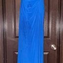 Scarlett  Blue Gown with jeweled neckline rutched back size 10 Photo 0