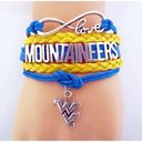 infinity New Womens West Virginia Mountaineers Multi-Cord Blue & Gold  Bracelet Photo 0