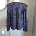 Marine layer Rory Long Sleeve Ruffle Blouse Cheetah Print Top Size XL Photo 4