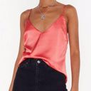 Nasty Gal  V You Never Satin Cami Coral Pink Size 10 NWT Photo 0