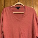 Brooks Brothers  Womens Size XL Pink Supima Cotton V-Neck Pullover Sweater Photo 1