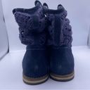The Sak suede pull-on blue booties crochet stitching detail women Size 6 Photo 4