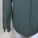 AG Adriano Goldschmied Adriano Goldschmeid 100% Silk Long Sleeve Button Down Tunic in Sage Photo 8