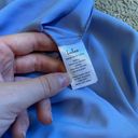 Lulus NWT Lulu’s Lustrous Love Dusty Blue Satin Halter cutout mermaid maxi Photo 3