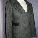 Tahari  Herringbone Pleated Wide Collar Stretch Wool Cashmere Blazer Jacket 2 Photo 2