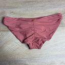 PilyQ NWT  Lotus Basic Ruched Full Bikini Bottoms Mauve Pink Hipster Low Rise M Photo 8