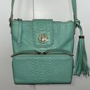 Isaac Mizrahi  Live Bridgehampton Leather Snake Crossbody Bag w Wallet MINT Photo 0