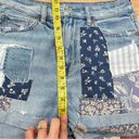 American Eagle  Denim Quilt Patchwork High Waisted Mom Shorts Size 8 Photo 2