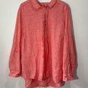 Sigrid Olsen  Coral Linen Long Sleeve Lightweight Top Plus Size 2X Photo 0