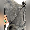 Theory  Women’s Sheena Belted Jacket Wide Collar Wool Blend Buttons Gray Photo 8