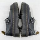 Dr. Martens Addina Platform Mary Janes Black Leather Flower Buckle Shoes Size 9 Photo 1