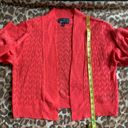 Ronni Nicole open cardigan knit shawl sweater cover up Large coral orange red Photo 7