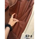 Vintage 100% Leather Red Belted Trench Coat Size 11/12 70s Burgundy Photo 10