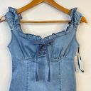 Urban Outfitters Nayda Denim Ruffle Lace up Stretch Mini Dress womens XS new Photo 5