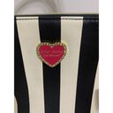 Betsey Johnson  Black And White Tote Purse Pink Accents Photo 1