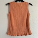 Sag Harbor  Vintage Ribbed Orange Sleeveless Tank Top Blouse Medium Spring Photo 2