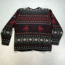 Vintage Crystal Kobe Cardigan Womens‎ XL Black Red Sweater Christmas Reindeer Photo 5