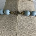 Twisted Vintage Baby Blue  Bead and Round Gold Spacer Bead Necklace Photo 2