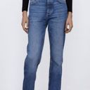 ZARA High Rise Straight Leg Jeans Navy Blue Photo 0