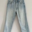 Brandy Melville John Galt Light Wash High Waisted Relaxed Fit Raw Hem Jeans 25 Photo 3