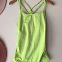 Sweaty Betty  neon green ribbed tank top SIZE XL strappy back compression Photo 0