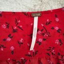 Free People NWOT  Lolita Red Floral Ruffled Crop Top Photo 3