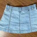 DKNY Vintage  Jeans Light-Washed Denim Drawstring Mini Skirt Photo 1